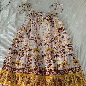 Floral Women’s Dress in Yellow and Brown
